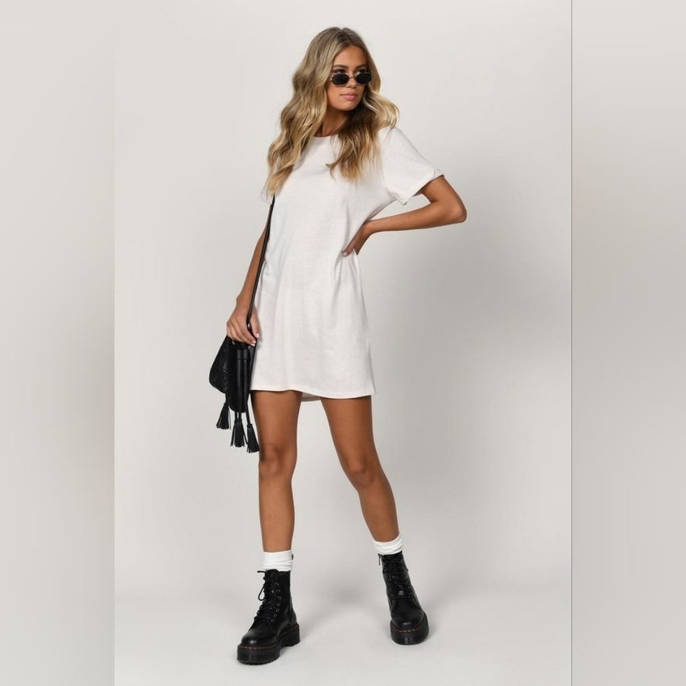 100% Organic Cotton White T Shirt Dress